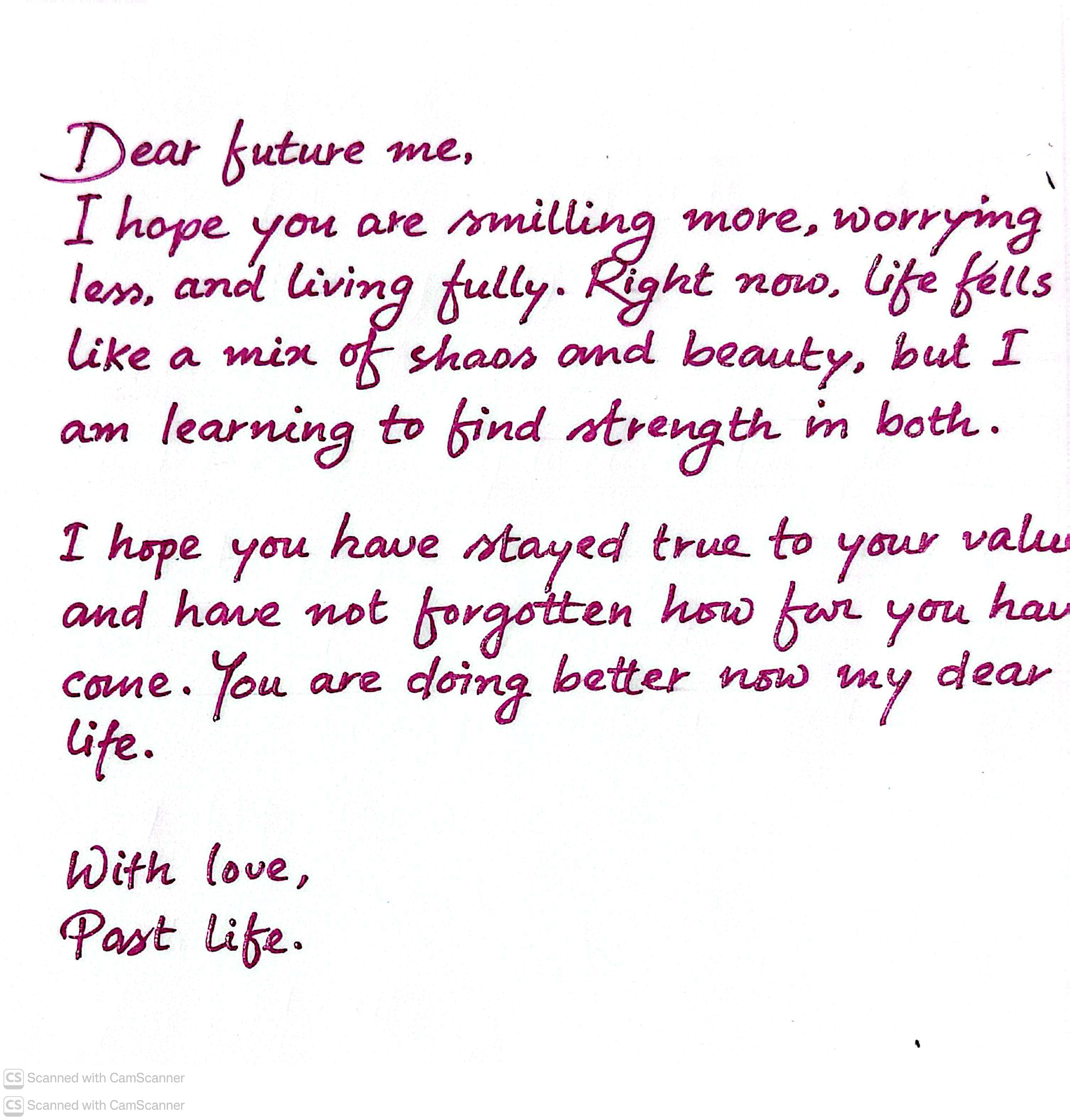 Handwritten letter sample coming out of an envelope