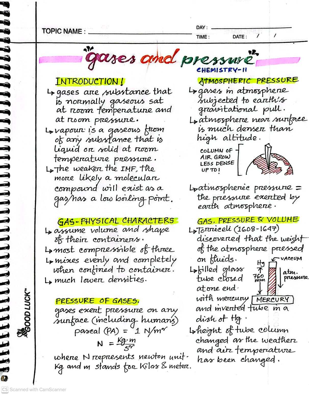 Detailed handwritten notes sample